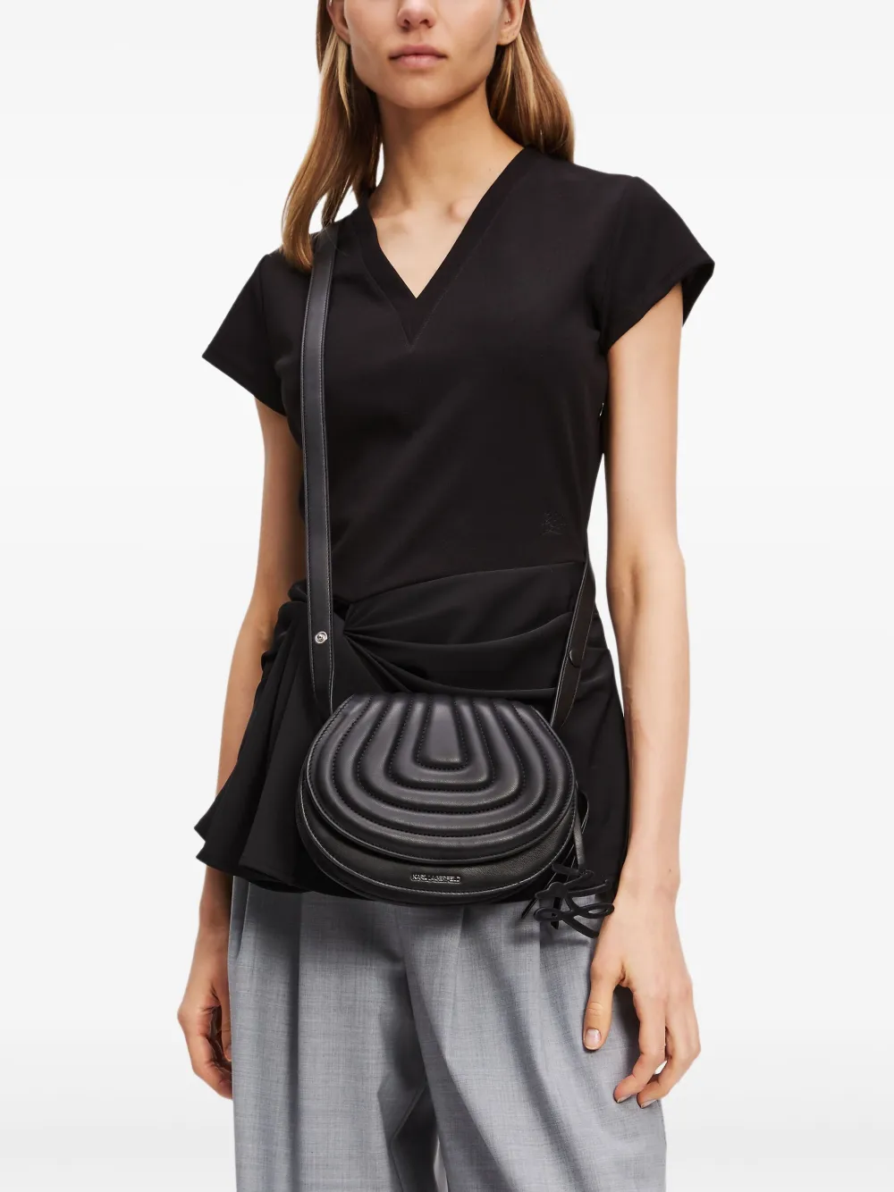 Karl Lagerfeld K Wellen crossbodytas Zwart