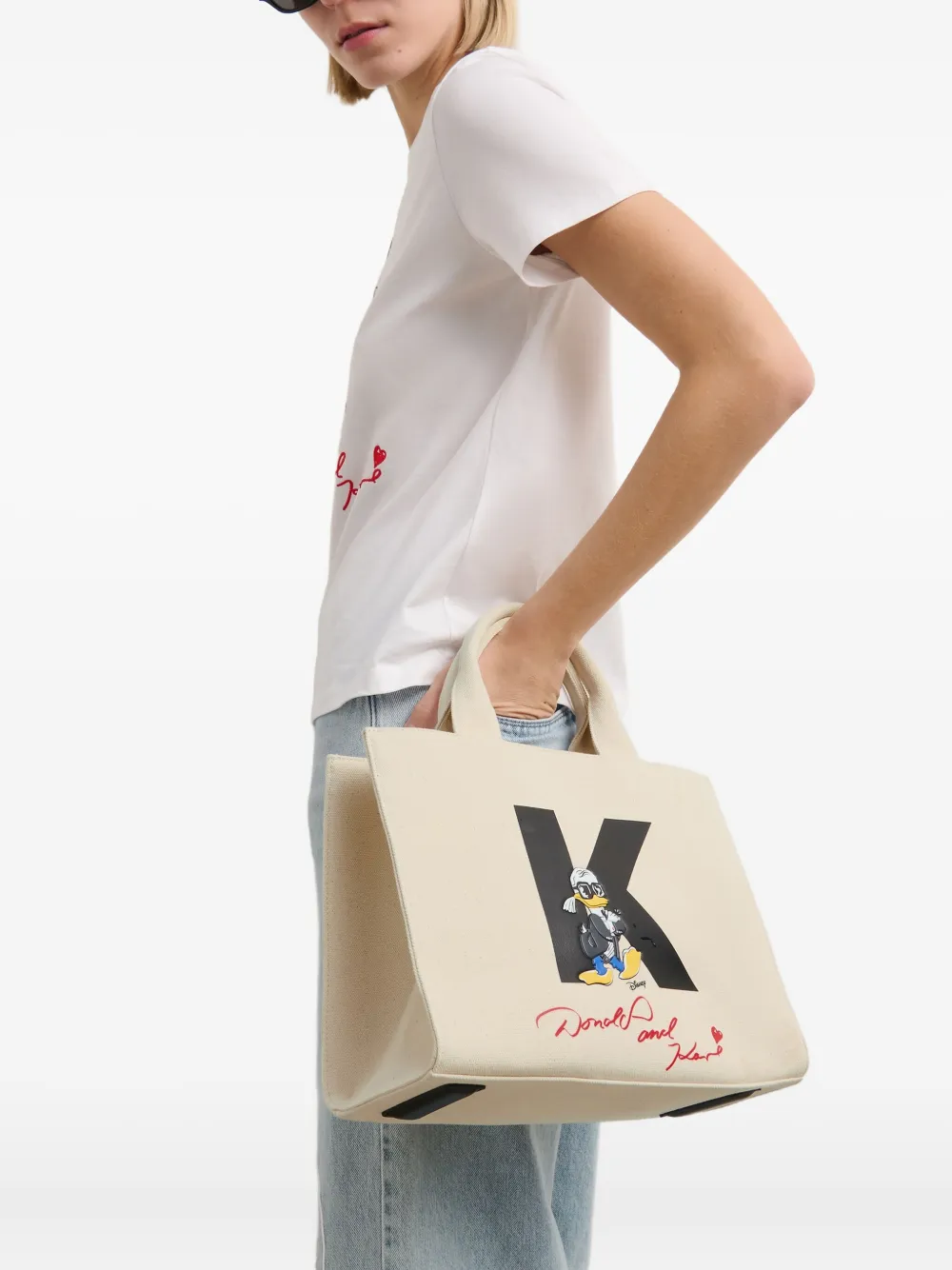 Karl Lagerfeld x Disney medium shopper - Beige