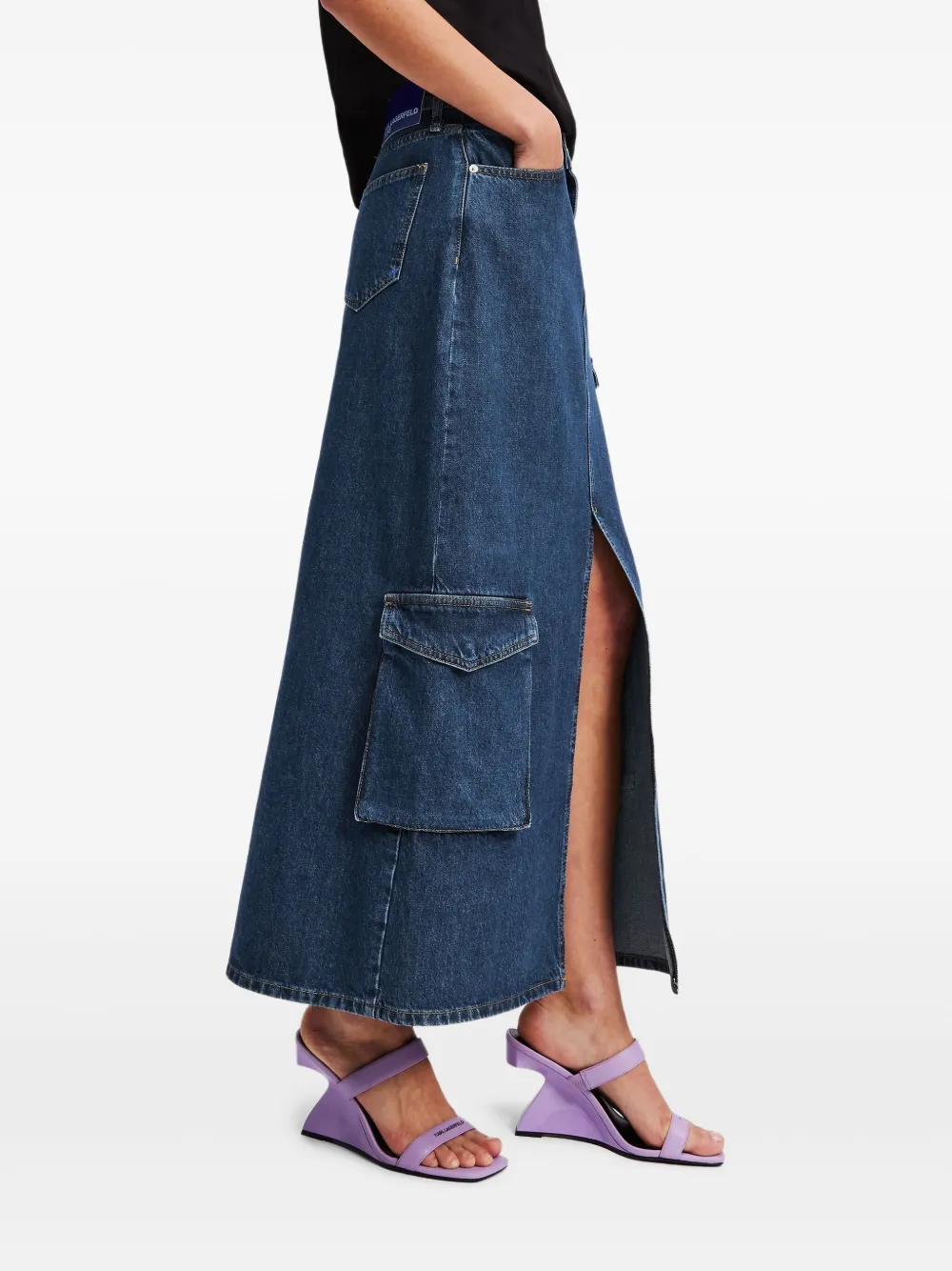 Karl Lagerfeld Jeans Denim maxi-rok Blauw