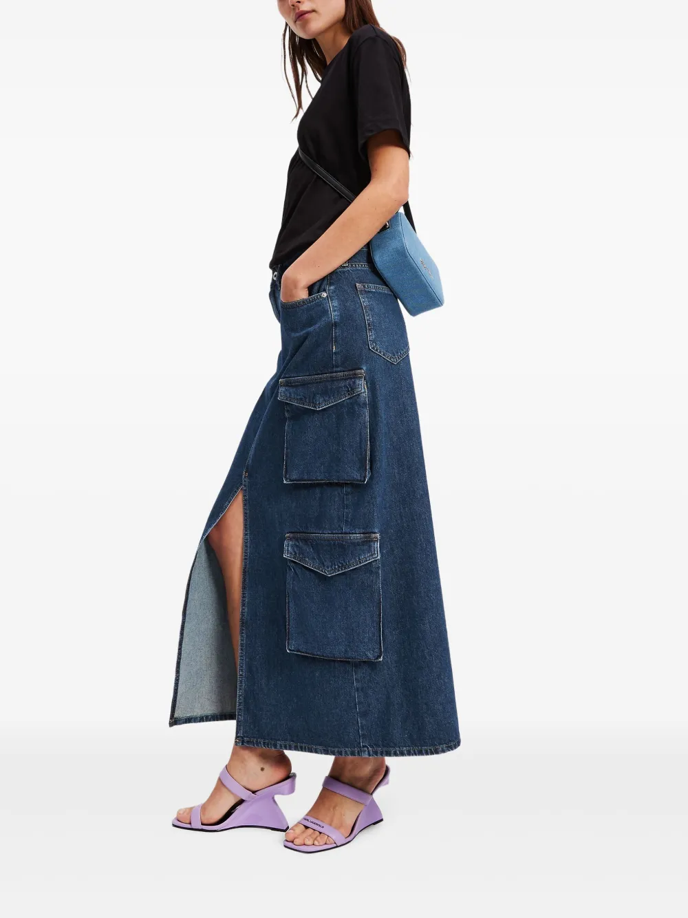 Karl Lagerfeld Jeans Denim maxi-rok Blauw