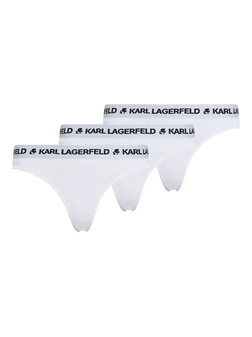 Karl Lagerfeld Drie slips met logoband Wit