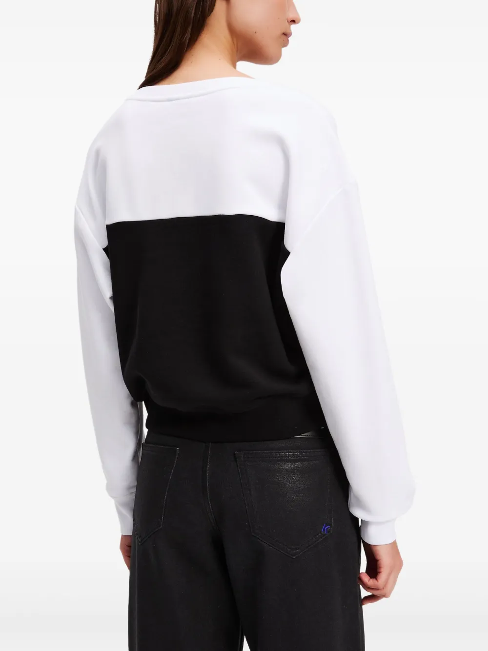 Karl Lagerfeld Jeans Tweekleurige sweater Zwart