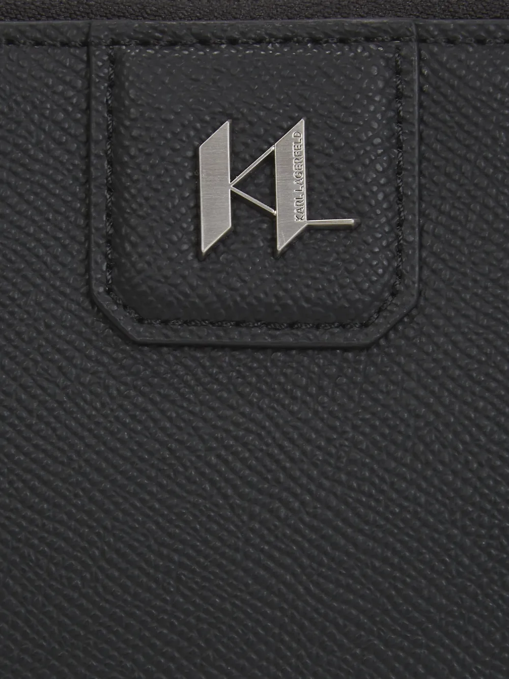 Karl Lagerfeld Leren cameratas met monogram Zwart