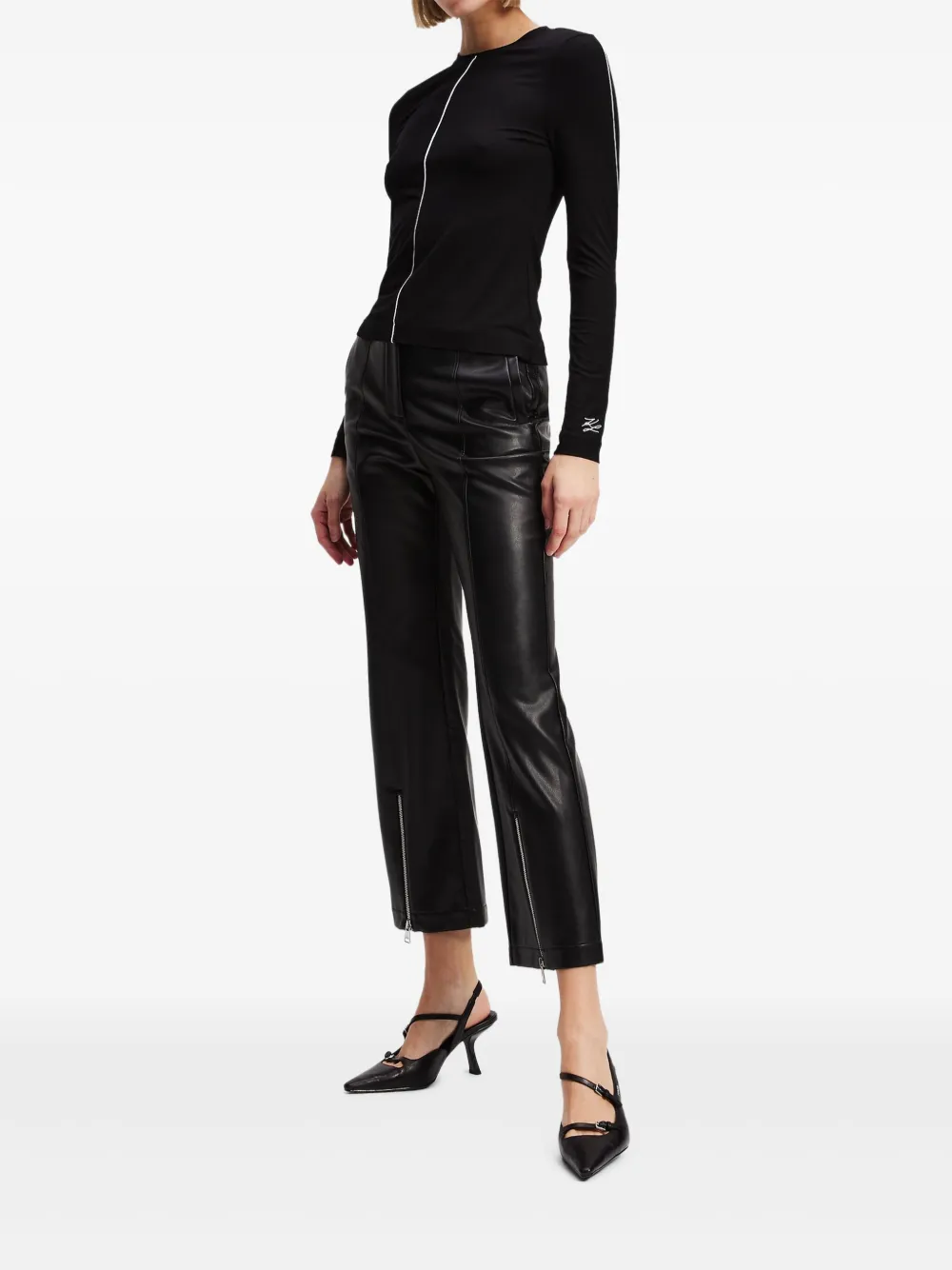 Karl Lagerfeld Cropped broek Zwart