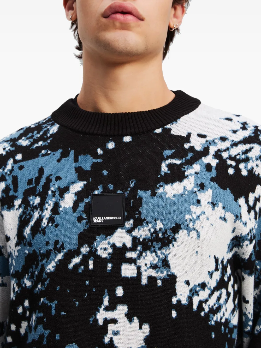 Karl Lagerfeld Jeans Trui met all-over print Blauw
