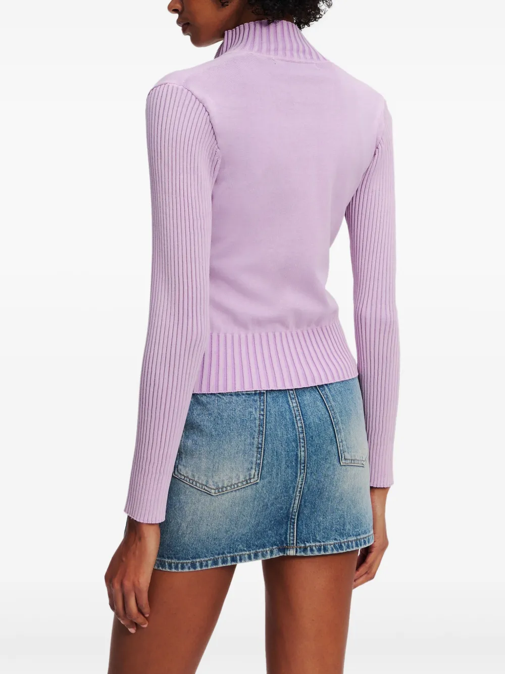 Karl Lagerfeld Jeans Cargo trui met rits Paars