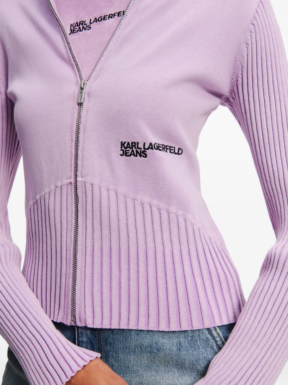 Karl Lagerfeld Jeans Cargo trui met rits Paars