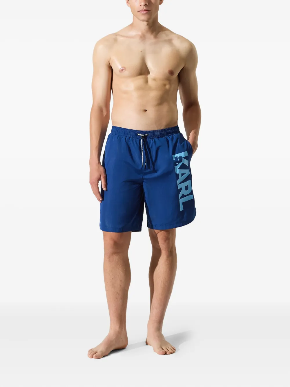 Karl Lagerfeld Zwembroek met logoprint Blauw