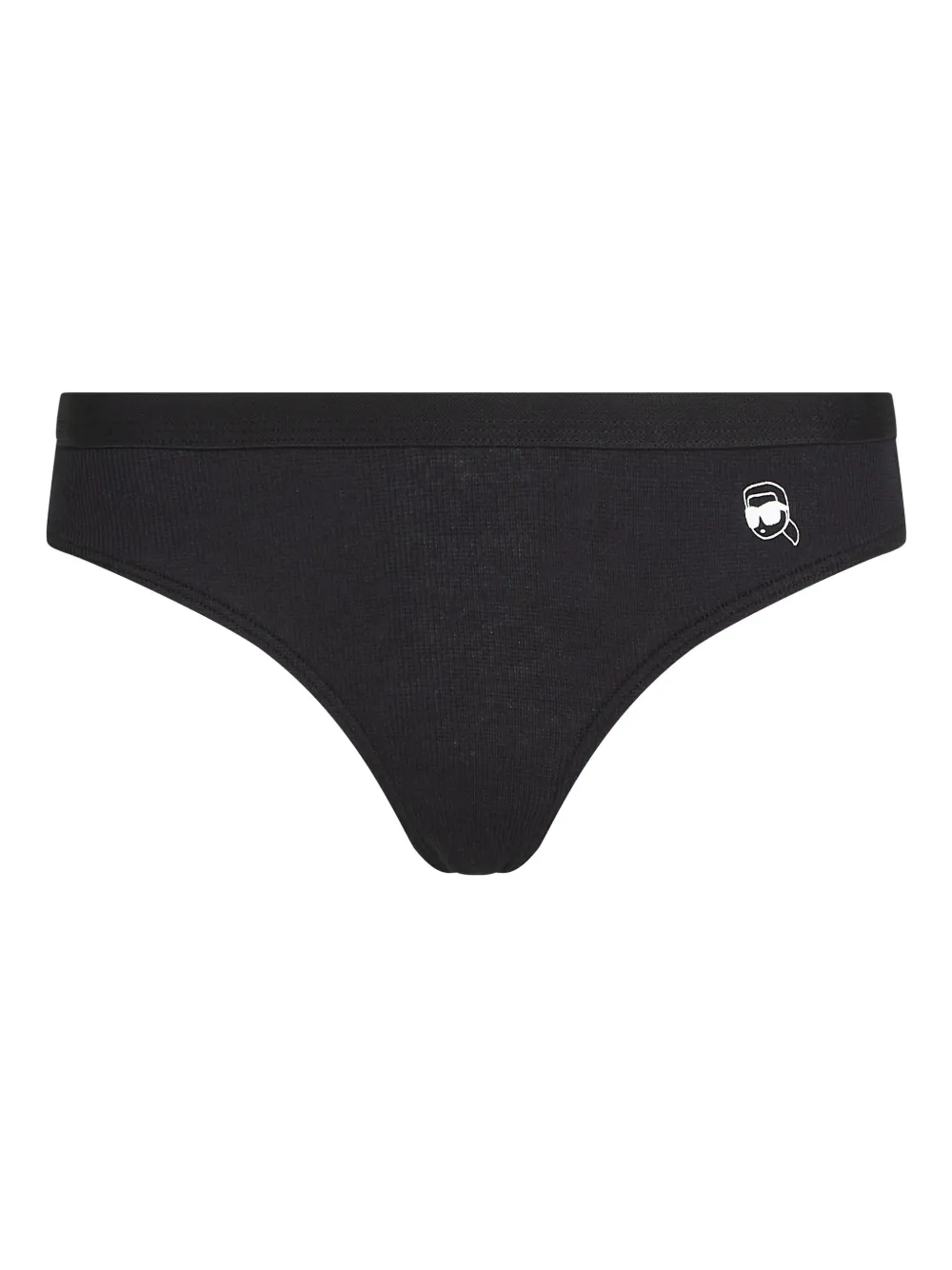 Karl Lagerfeld Geribbelde slip Zwart