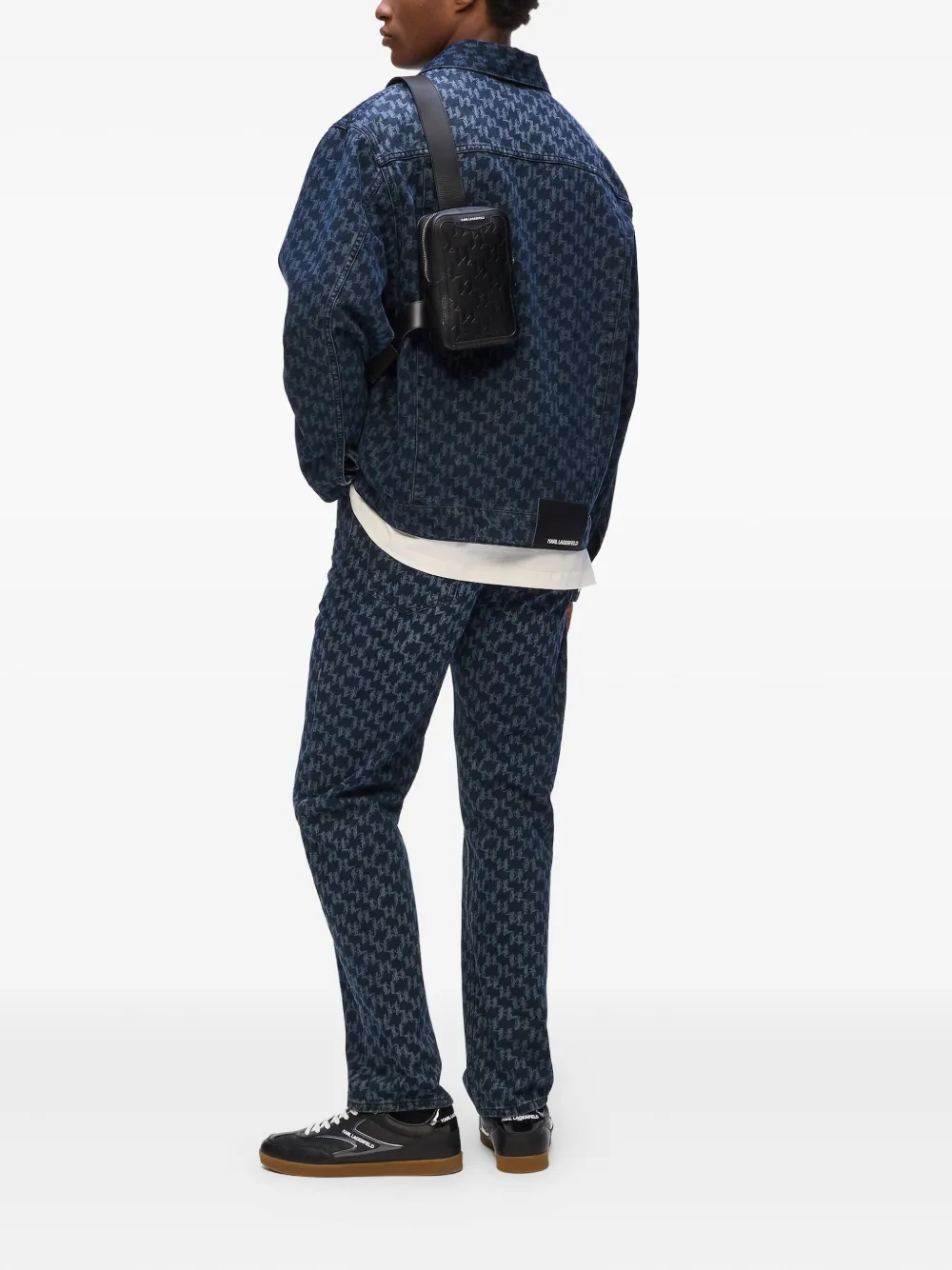 Karl Lagerfeld Kleine Loom leren tas Zwart