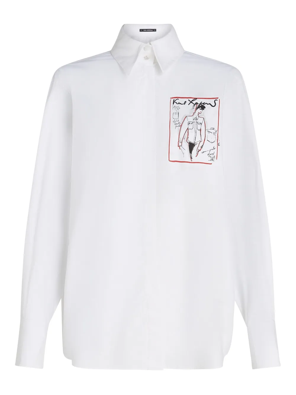 Karl Lagerfeld Karl Series popeline blouse Wit