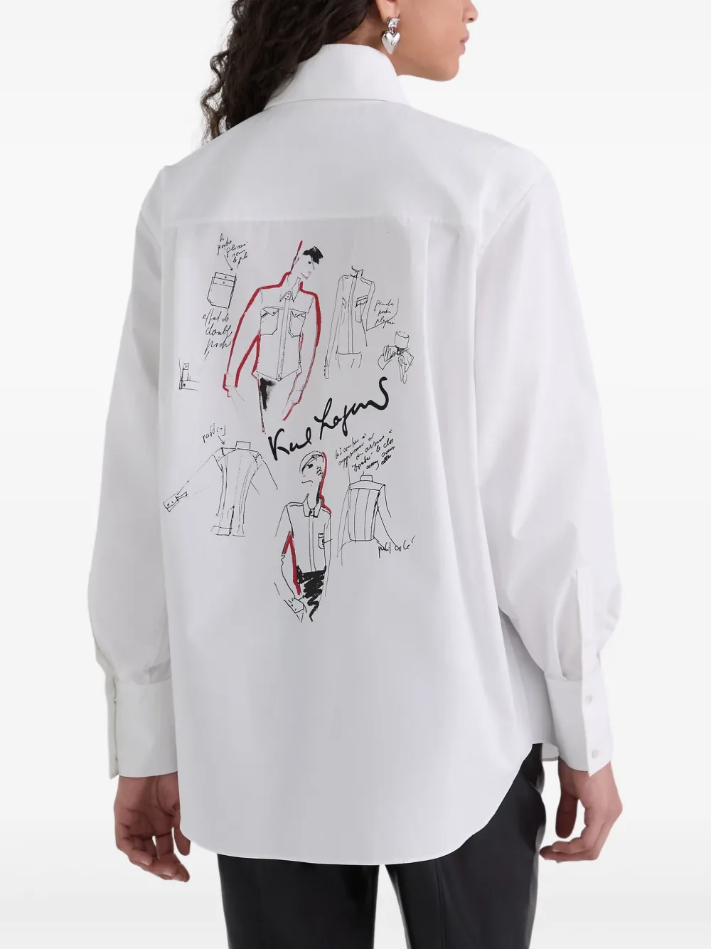 Karl Lagerfeld Karl Series popeline blouse - Wit