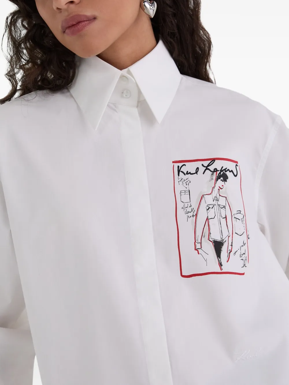 Karl Lagerfeld Karl Series popeline blouse Wit