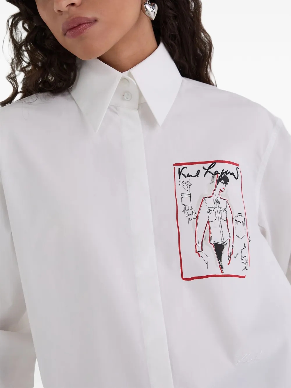 Karl Lagerfeld Karl Series popeline blouse Wit
