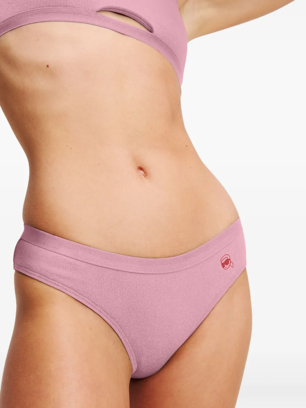 Shop Karl Lagerfeld Ikon Brazilian Briefs (pack Of Three) In Pink