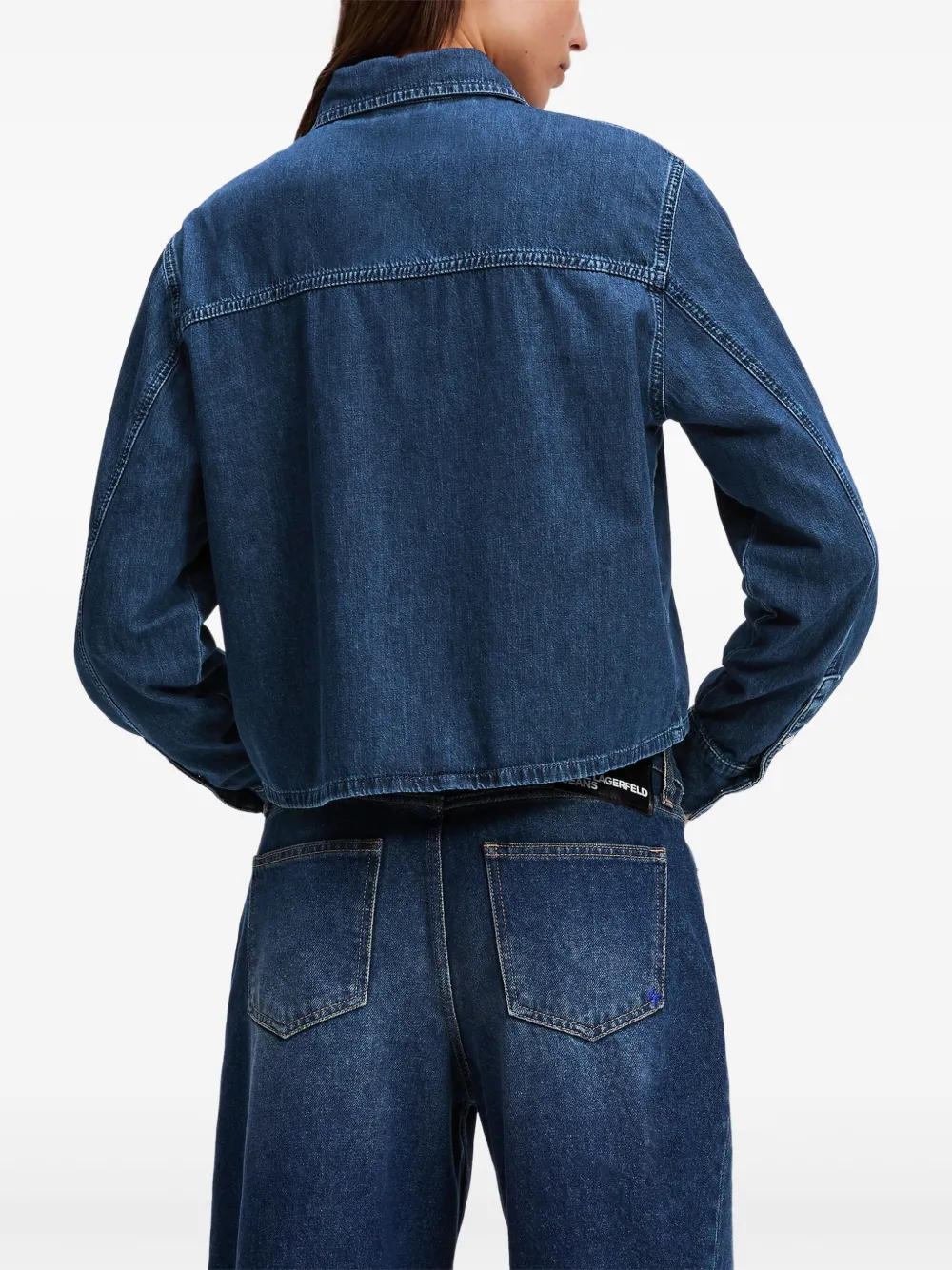 Karl Lagerfeld Jeans Boxy denim blouse Blauw