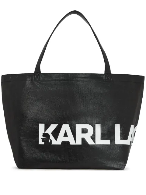Karl Lagerfeld tote con logo estampado
