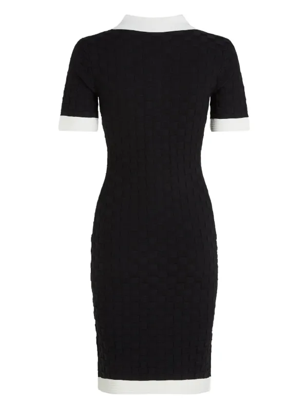 Karl Lagerfeld Contrast-piping Polo Dress - Black