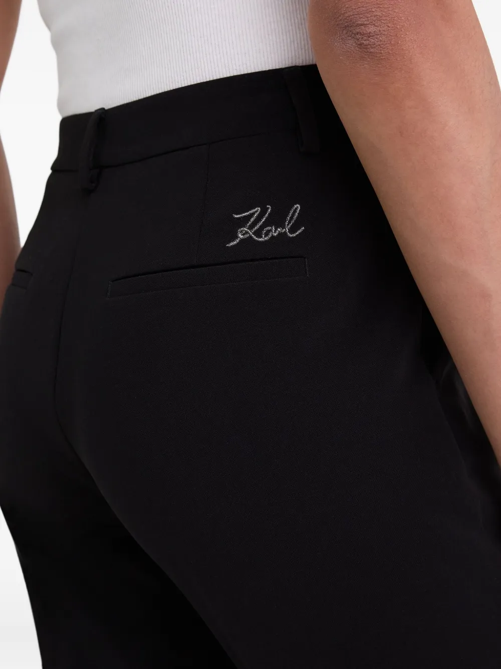 Karl Lagerfeld Broek met geborduurd logo Zwart