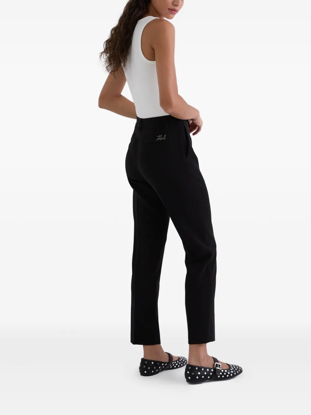 Karl Lagerfeld Broek met geborduurd logo Zwart