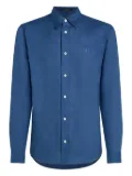 Karl Lagerfeld monogram-embroidered linen shirt - Blue