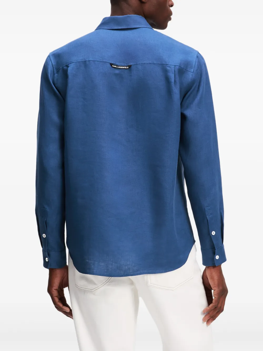 Karl Lagerfeld Overhemd met geborduurd monogram Blauw