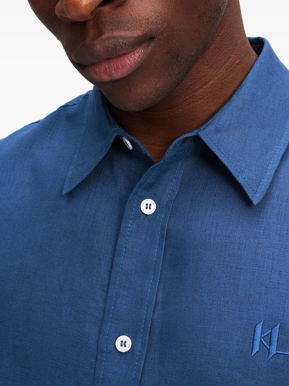 Karl Lagerfeld Overhemd met geborduurd monogram Blauw