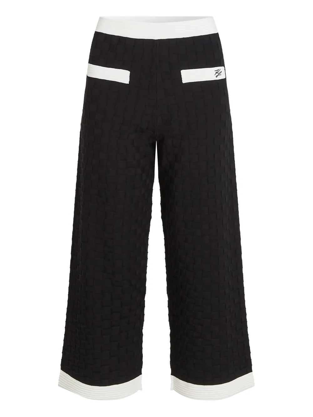 Karl Lagerfeld Gebreide broek met contrasterende afwerking Zwart