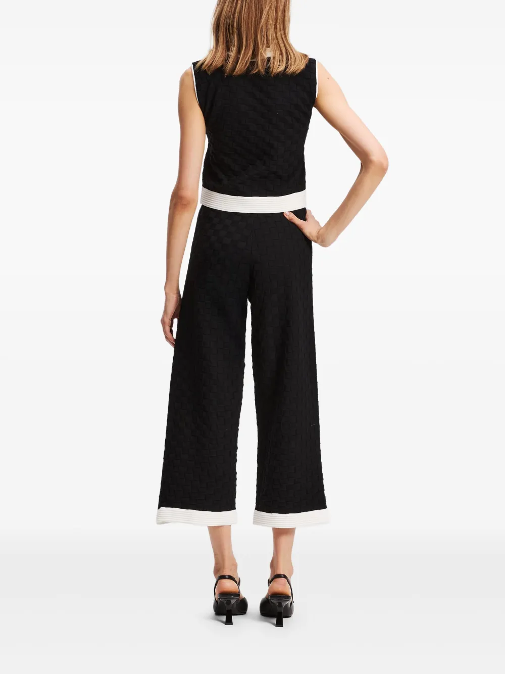 Karl Lagerfeld Gebreide broek met contrasterende afwerking Zwart