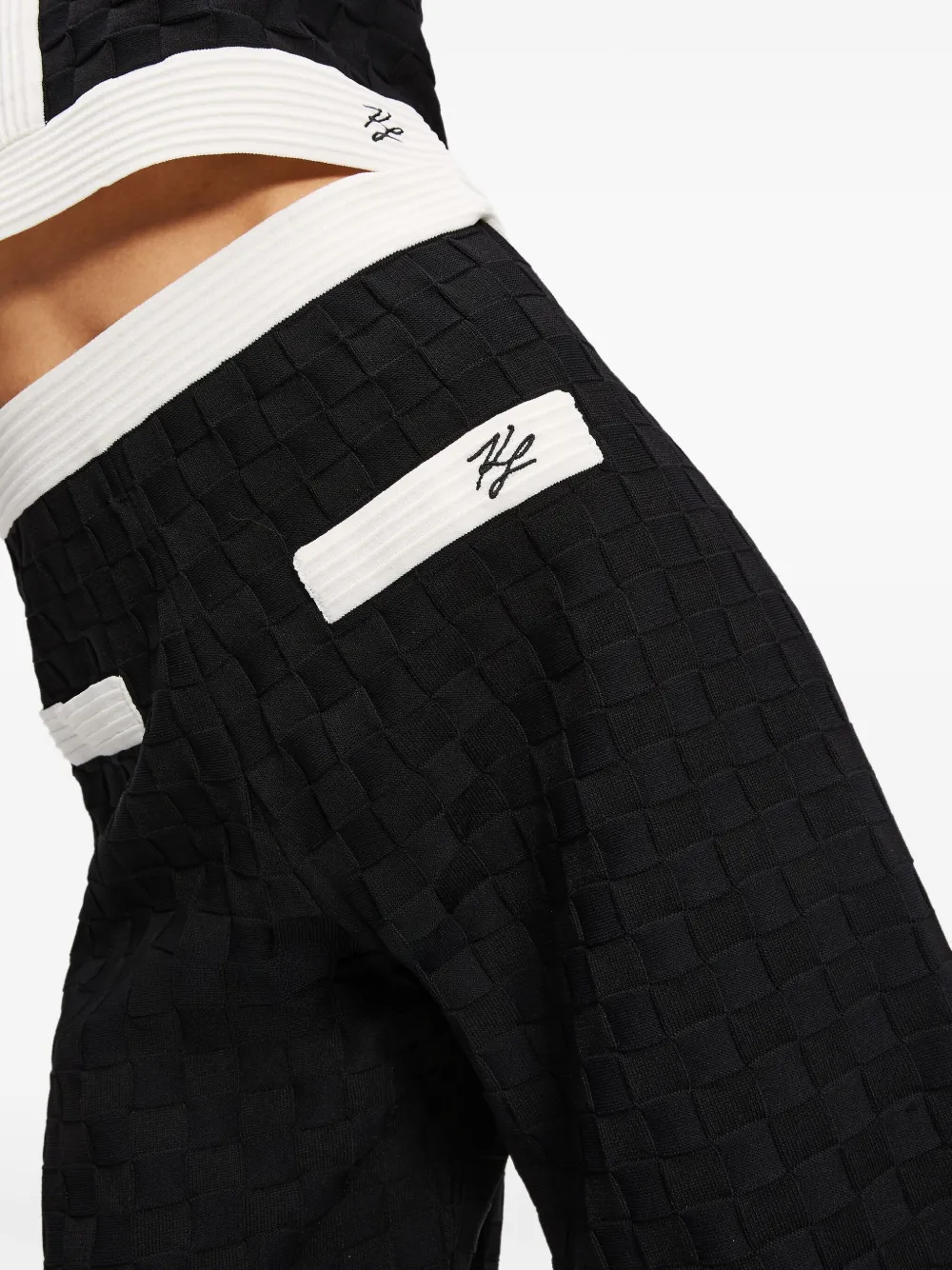 Karl Lagerfeld Gebreide broek met contrasterende afwerking Zwart