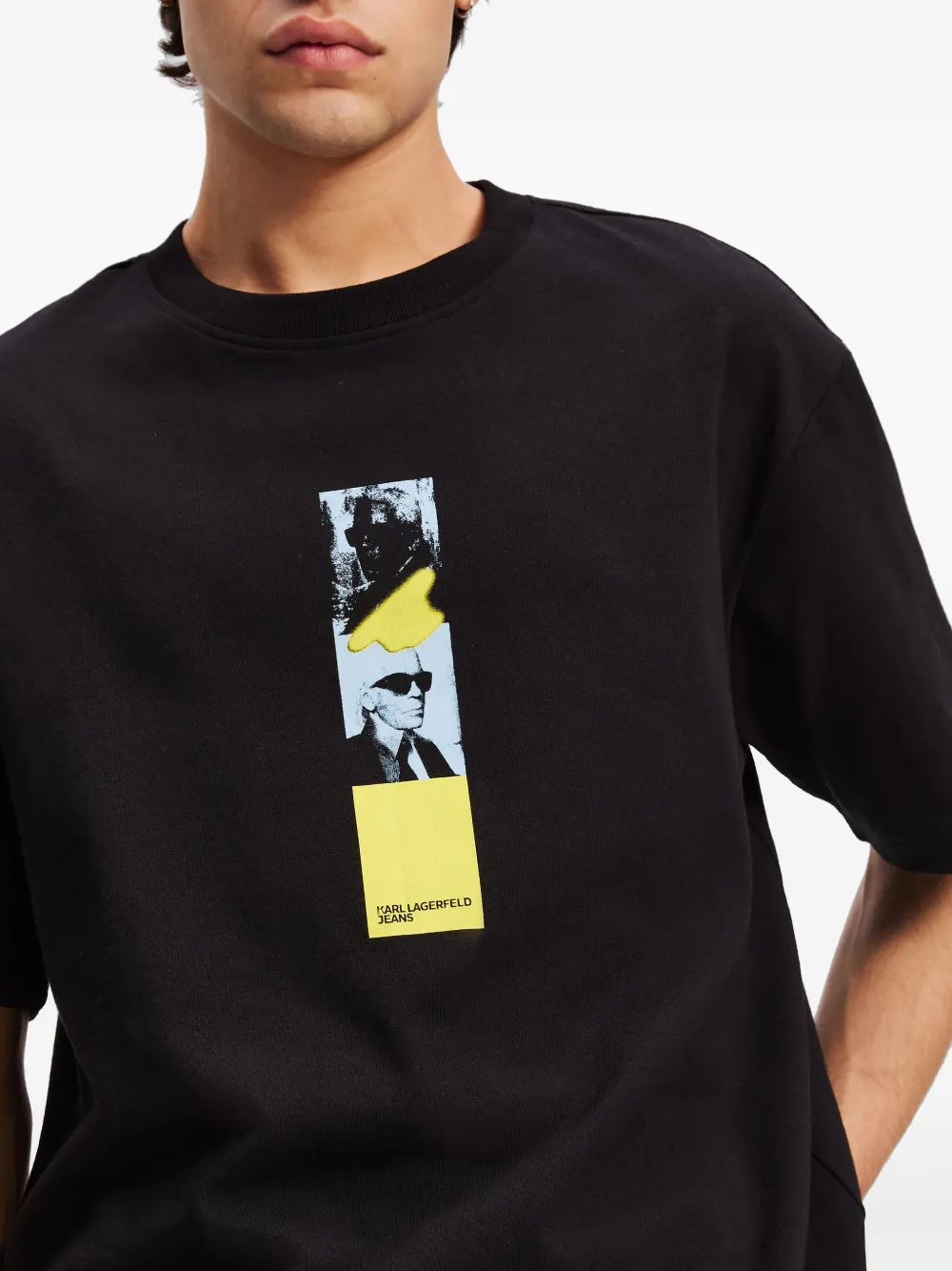 Karl Lagerfeld Jeans Repeated Karl ruimvallend T-shirt Zwart