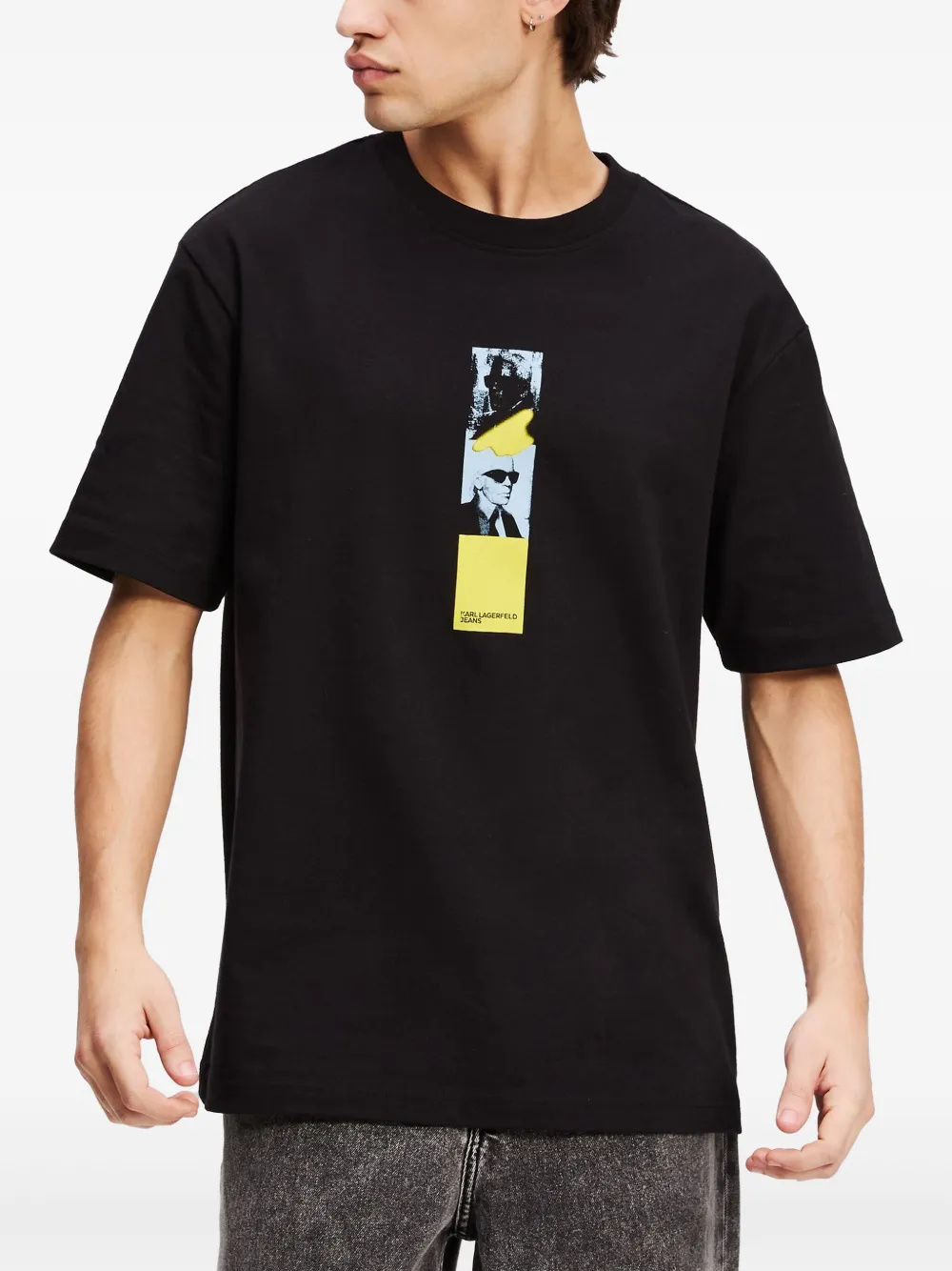 Karl Lagerfeld Jeans Repeated Karl ruimvallend T-shirt Zwart