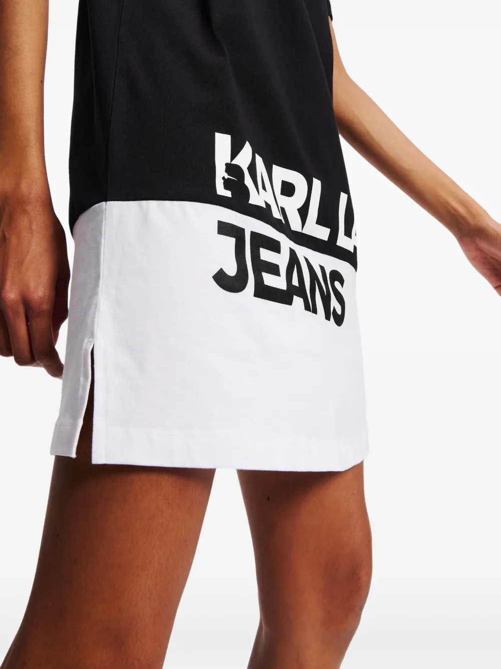 Karl Lagerfeld Jeans Tweekleurige mini-jurk Zwart