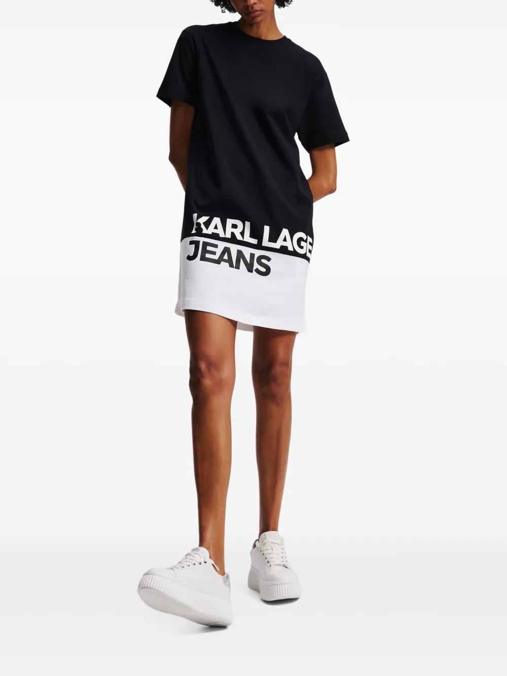 Karl Lagerfeld Jeans Tweekleurige mini-jurk Zwart