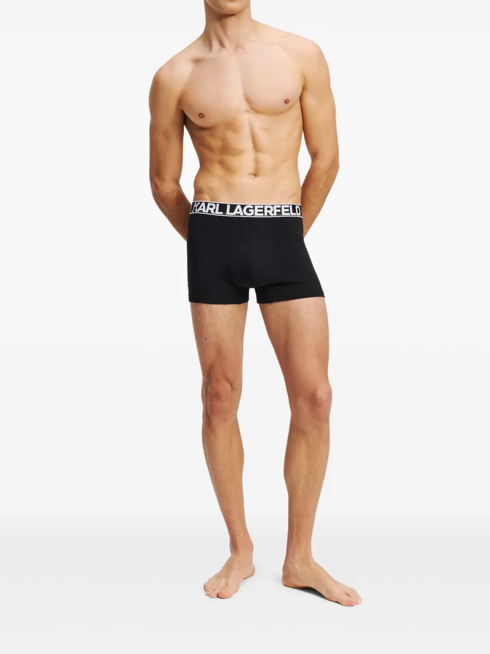 Karl Lagerfeld Drie boxershorts met logoband Zwart