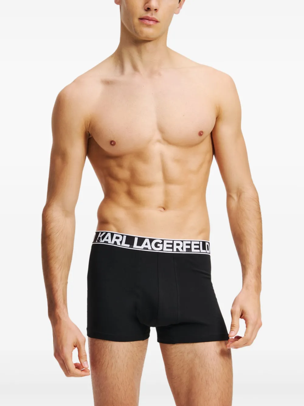 Karl Lagerfeld Drie boxershorts met logoband Zwart