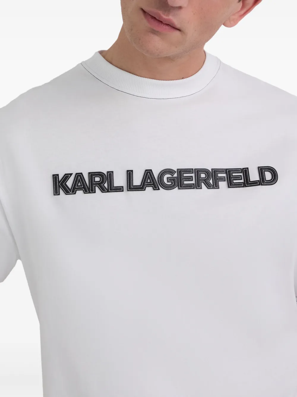 Karl Lagerfeld T-shirt met contrasterend stiksel Wit