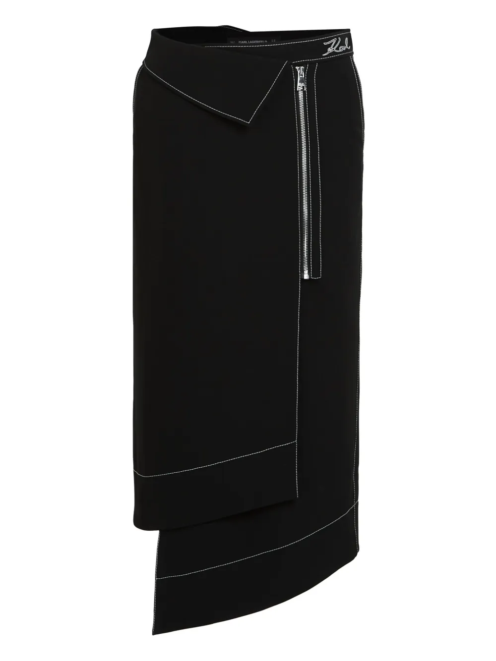 Karl Lagerfeld falda asimétrica con costuras en contraste | negro | Image 1