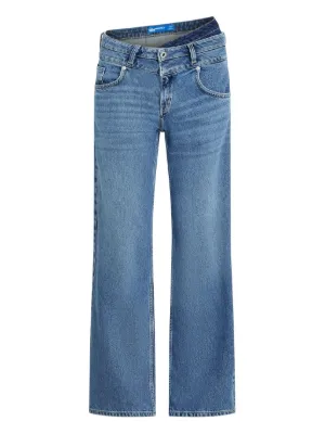 ESRA Jeans Boyfriend Femme Baggy - Coupe Large, Taille Basse, 5 Poches - 70% Coton, 30% Polyester - Style Décontracté