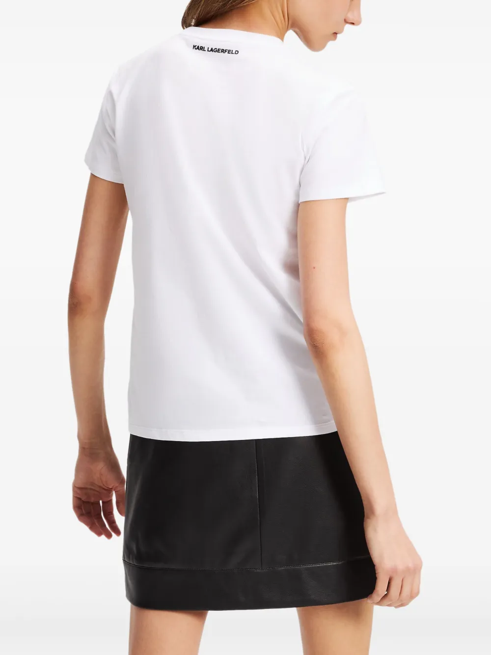 Karl Lagerfeld Ikon T-shirt met stras Wit