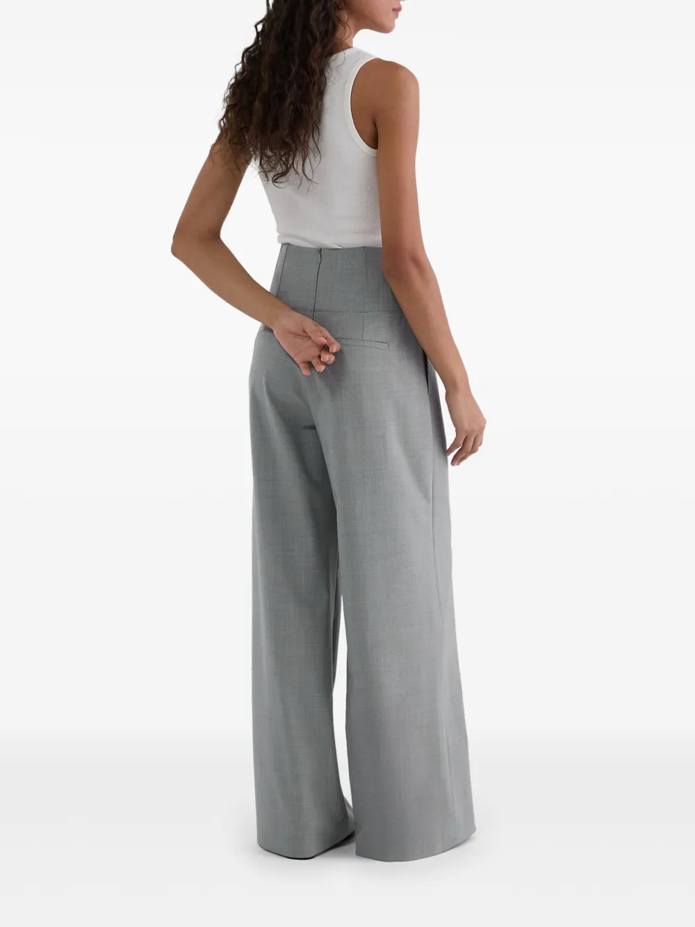 Karl Lagerfeld Pantalon met wijde pijpen Grijs