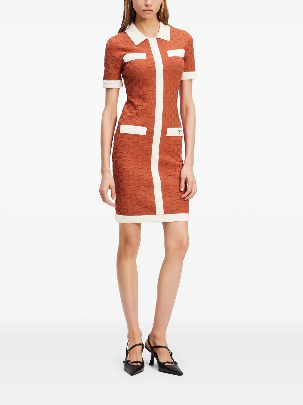 Karl Lagerfeld Tweekleurige mini-jurk - Oranje