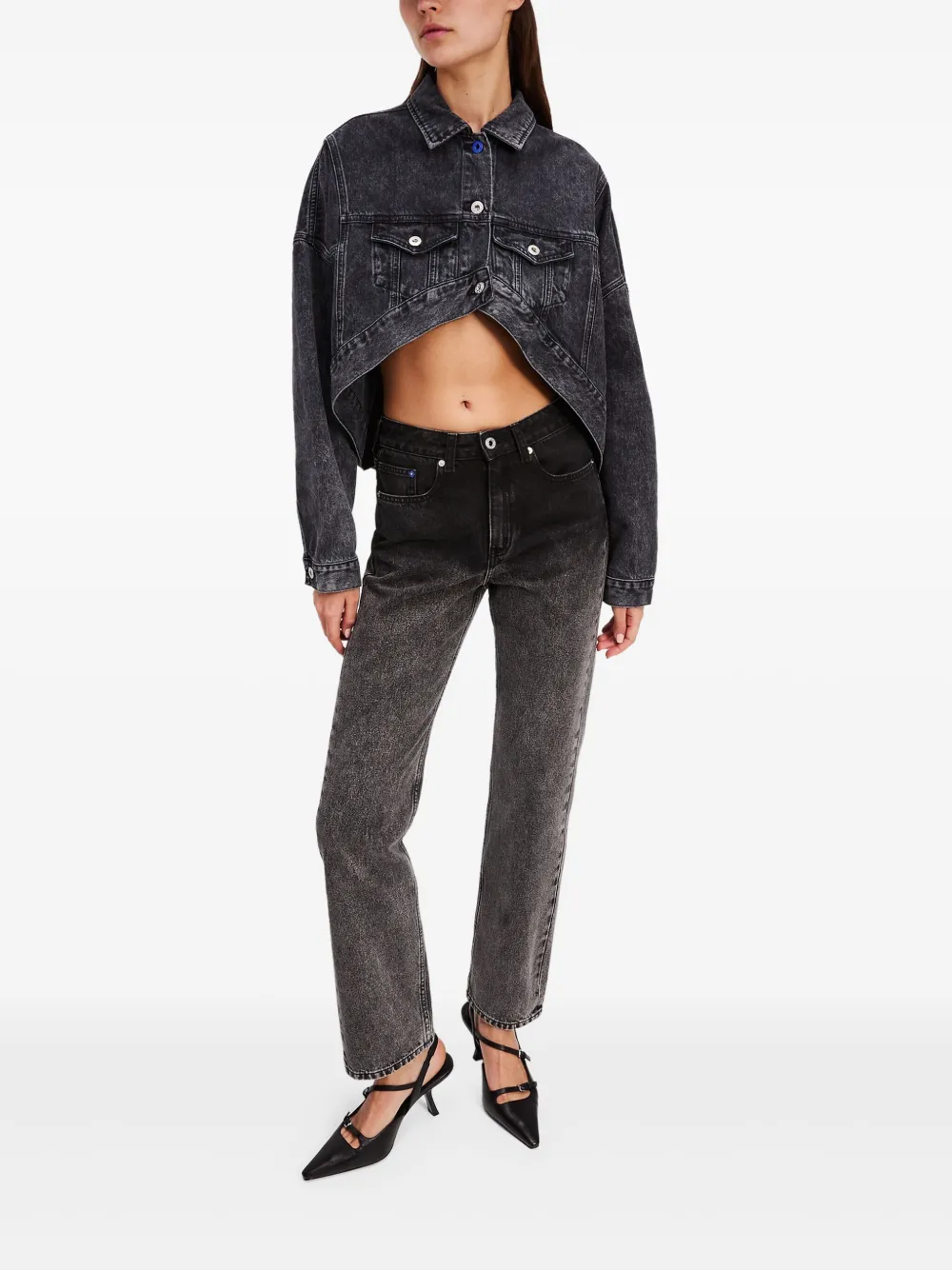 Karl Lagerfeld Jeans Straight jeans met ombré-effect - Zwart