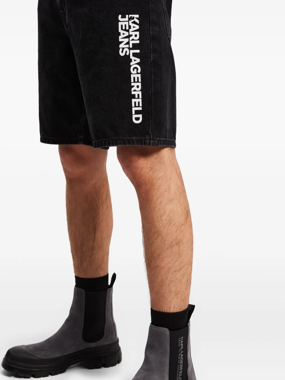 Karl Lagerfeld Jeans Shorts met logoprint Zwart