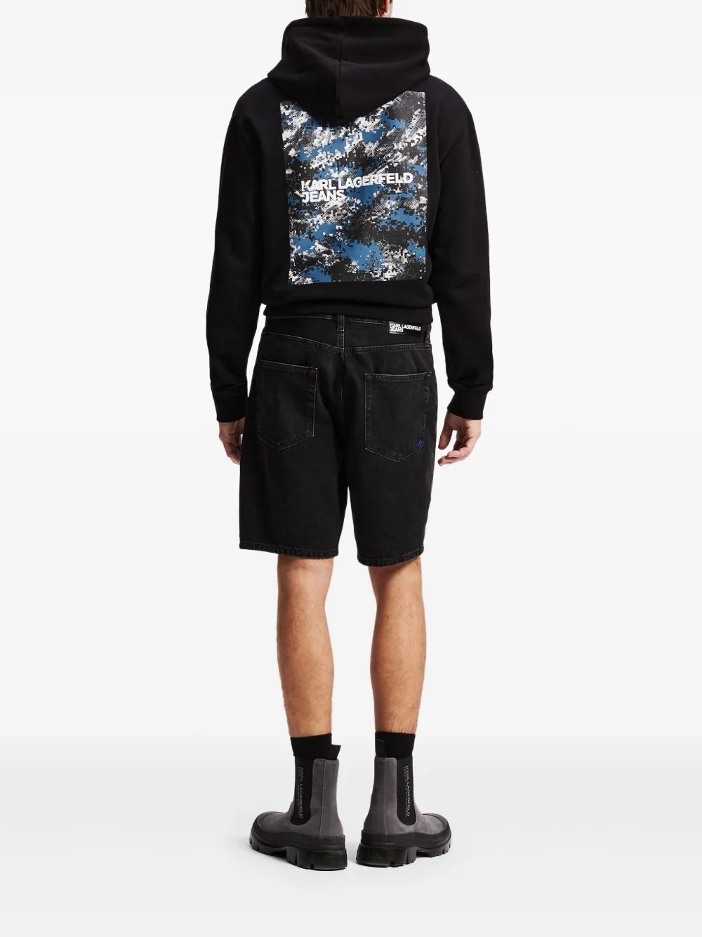 Karl Lagerfeld Jeans Shorts met logoprint Zwart