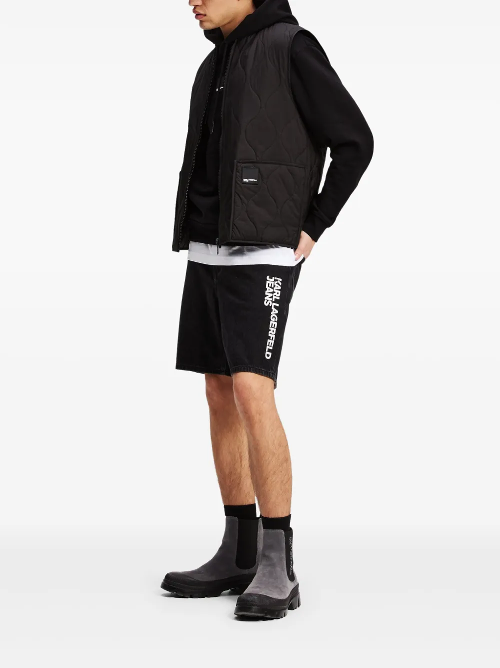 Karl Lagerfeld Jeans Shorts met logoprint Zwart