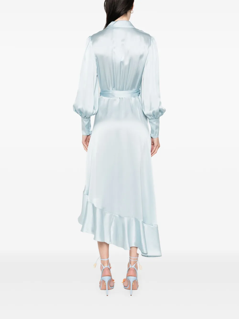 ZIMMERMANN Zijden midi-jurk Blauw