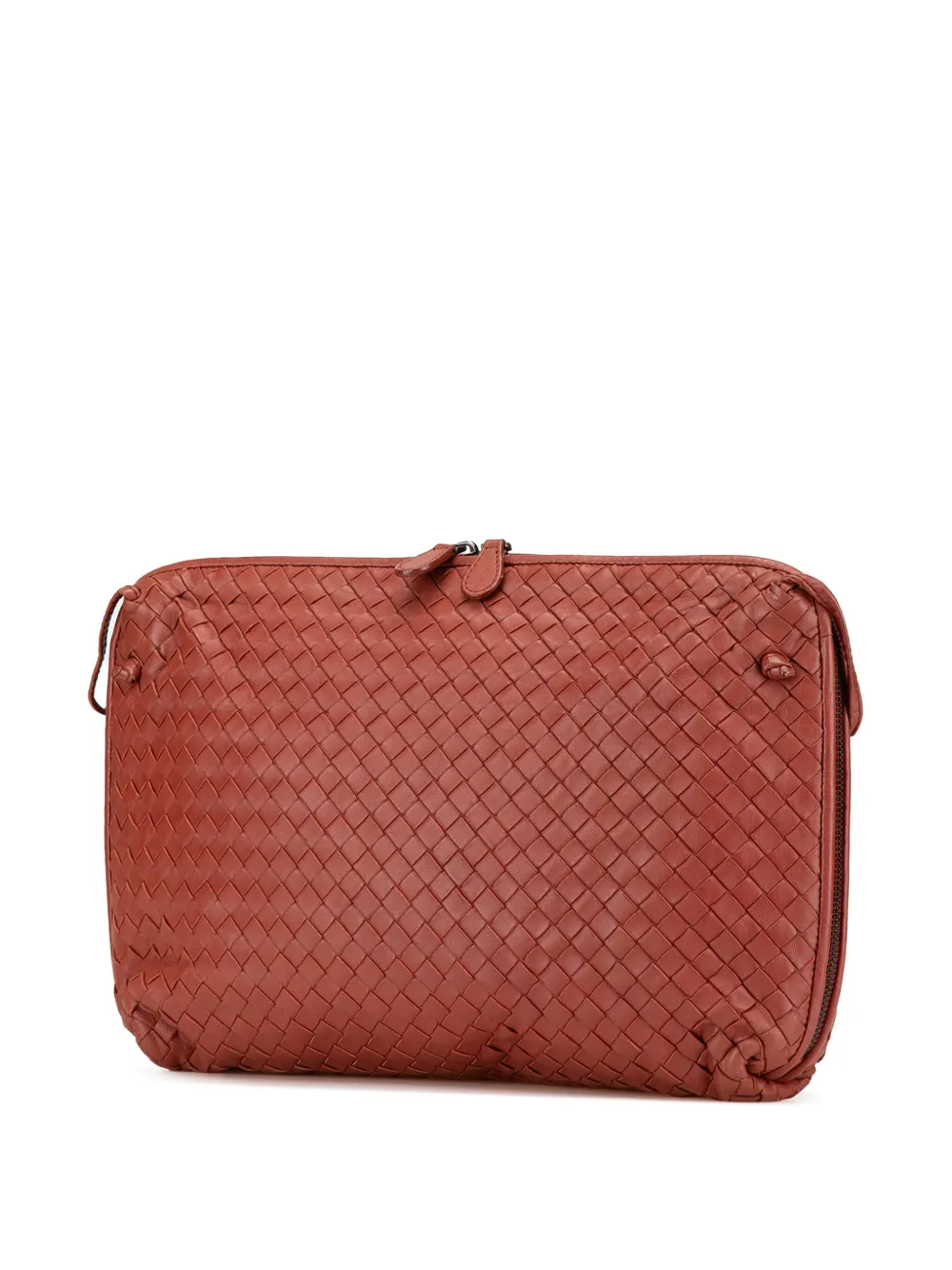 Bottega Veneta Pre-Owned 2012-2024 grote Nappa Intrecciato Nodini crossbodytas - Rood