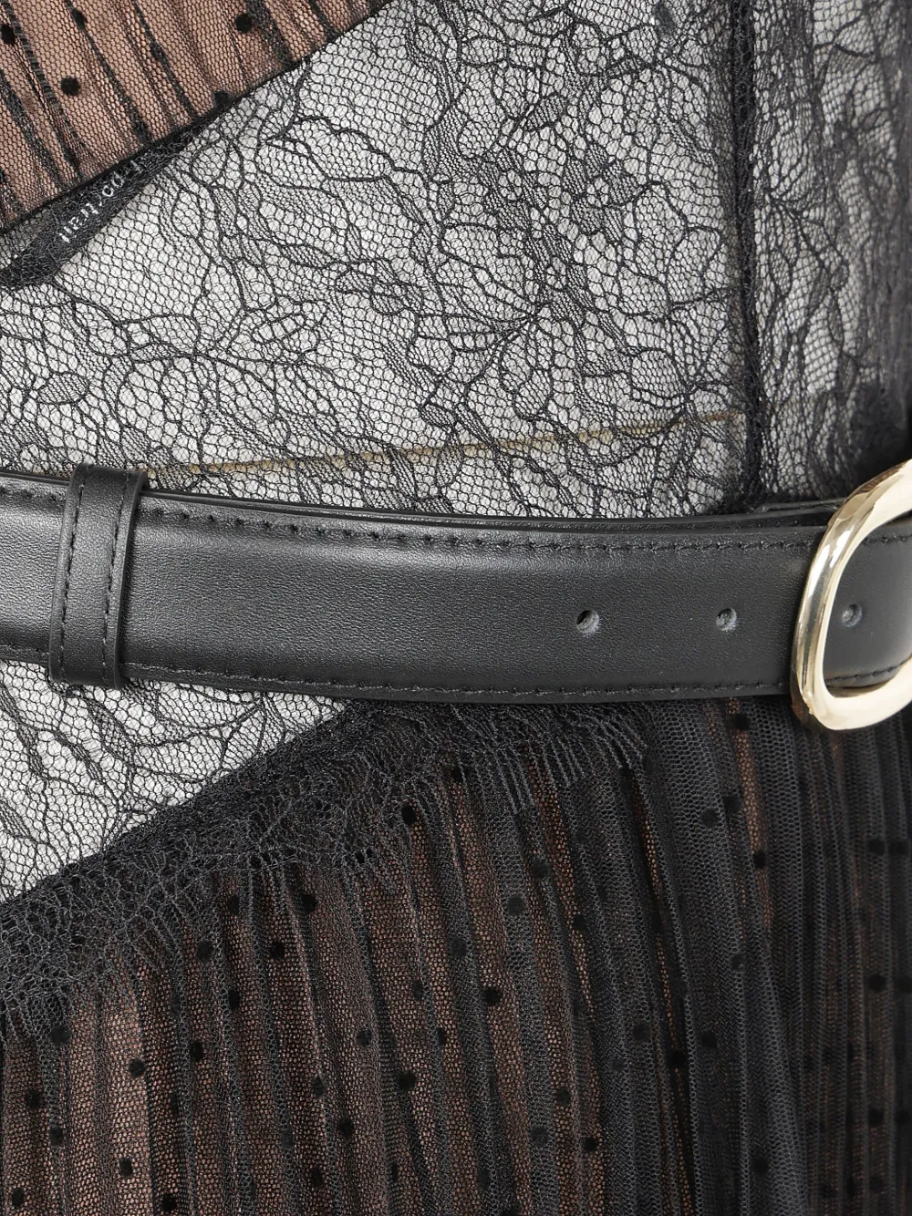 Self-Portrait Maxi-jurk met kant Zwart