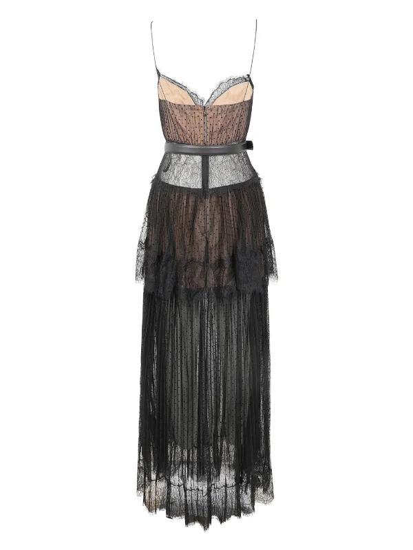 Self-Portrait Lace Maxi Dress | Black | FARFETCH